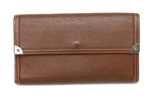 LOUIS VUITTON Goatskin Wallet Men's Brown