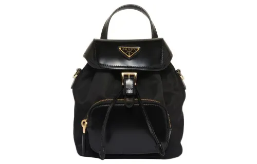 PRADA Fabric With Leather Crossbody Bag, Shoulder Bag Women's Black
