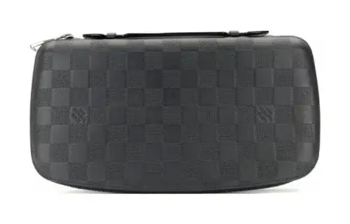 LOUIS VUITTON Leather Wallet Men's Black