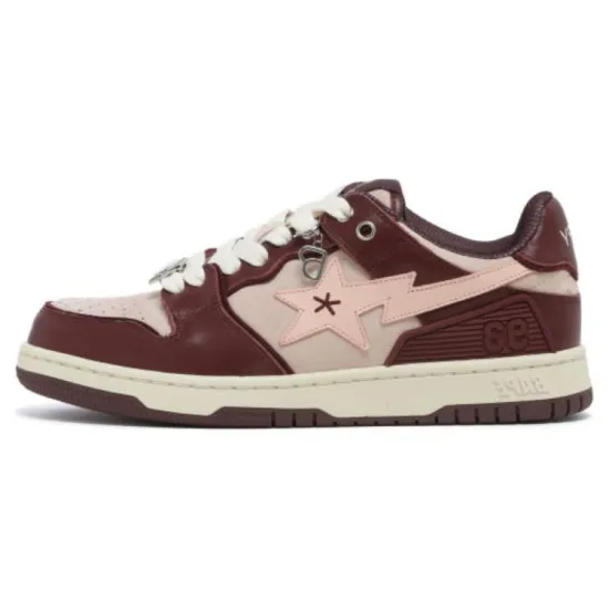 BAPY x A BATHING APE STA Slip-Resistant Cushioning Low-Top Skateboard Shoes Women's Brown