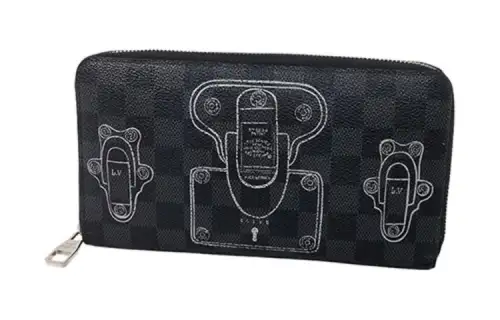 LOUIS VUITTON Zippy Zip Closure Canvas Wallet Unisex Damir Graphite