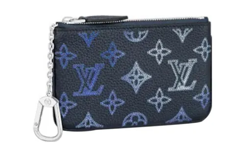 LOUIS VUITTON Leather Wallet Women's Marine Blue