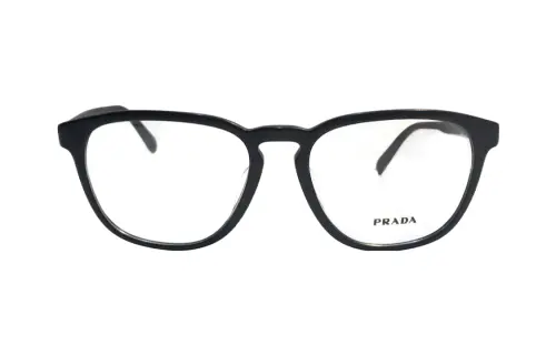 PRADA Plastic Irregular Shape Eyeglass Frames Unisex Black