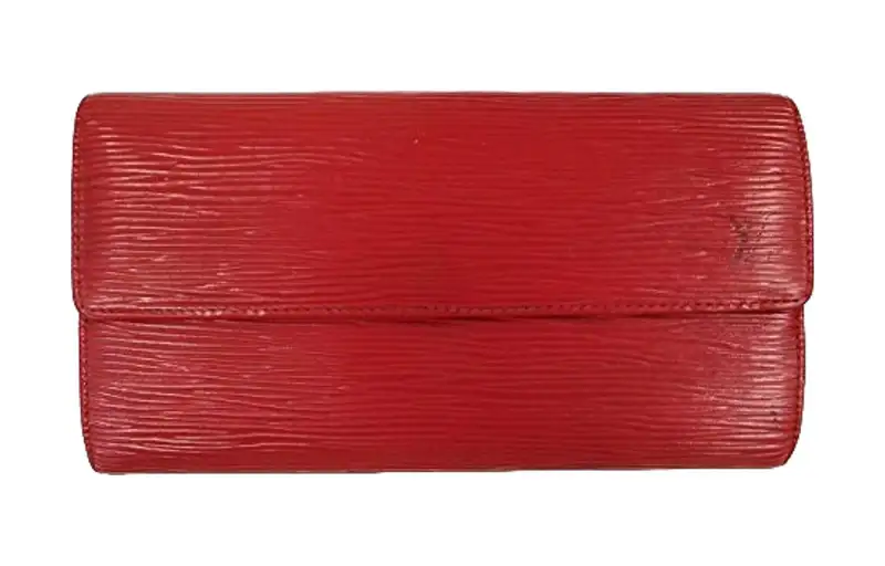 LOUIS VUITTON Leather Wallet Regular Women's Red