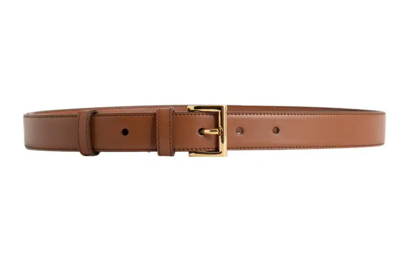 PRADA Triangle Logo Buckled Belt