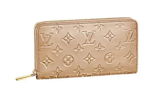 LOUIS VUITTON Zippy Patent Leather Wallet Women's Silver