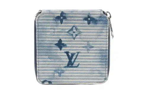 LOUIS VUITTON Compact Zipped Wallet Hickory Stripes Denim