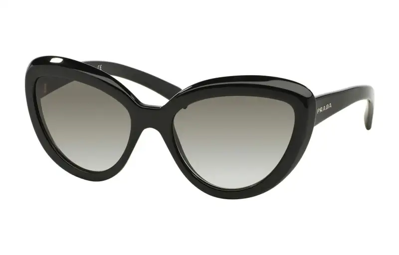 PRADA Plastic Cat Eye Sunglasses Unisex Black