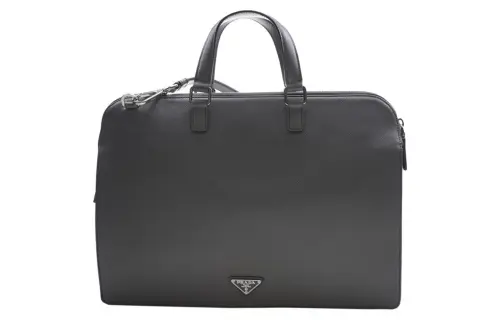PRADA Saffiano Calfskin Handbag Regular Men's Gray