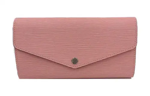 LOUIS VUITTON Cow Leather Wallet Women's Pink