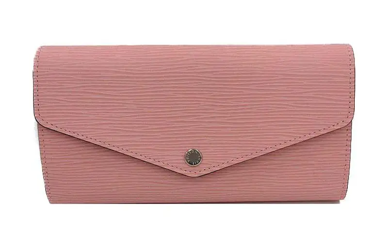 LOUIS VUITTON Cow Leather Wallet Women's Pink