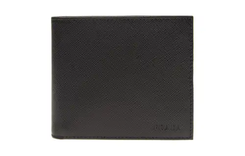 PRADA Cow Leather Wallet Men's Black