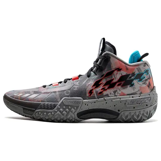 LINING Shudder Basketball Shoes Men Mid-Top Gray Black
