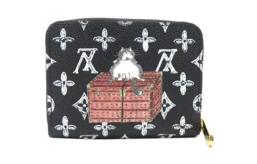 LOUIS VUITTON Zippy Coin Purse Monogram Catogram Black/White