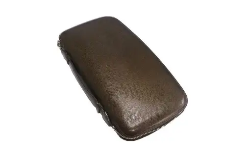 LOUIS VUITTON Leather Wallet Unisex Tan