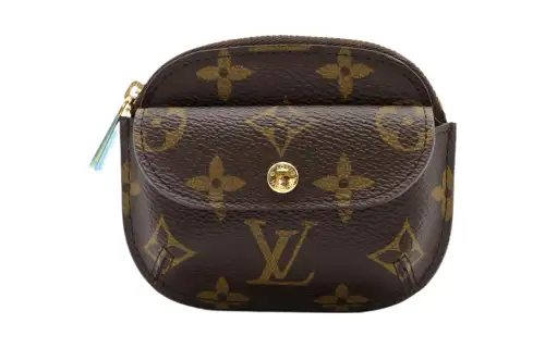 LOUIS VUITTON Zip Closure PVC Canvas Wallet Unisex Brown