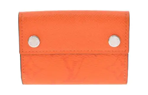 LOUIS VUITTON Discovery Leather Wallet Men's Pocano Orange