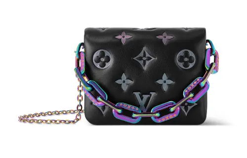 LOUIS VUITTON Volumizing Sheepskin Handbag, One Shoulder Bag Women's Black