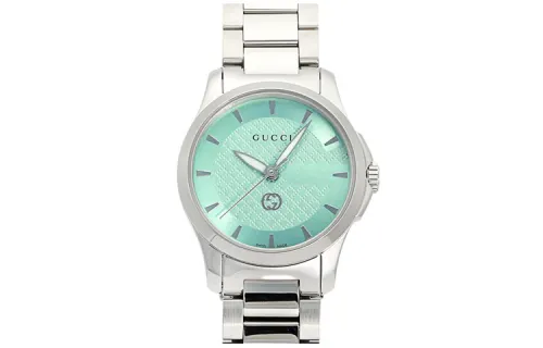 GUCCI G Wrist Watches Quartz Movement Stainless Steel Strap Green Dial Women's Watch