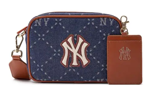 MLB PVC Camera Bag, Shoulder Bag, Crossbody Bag Regular Unisex Denim Blue
