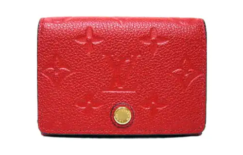 LOUIS VUITTON Leather Wallet Women's Red