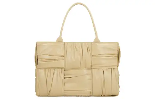 Bottega Veneta ARCO Calfskin Handbag Regular Women's Beige Yellow