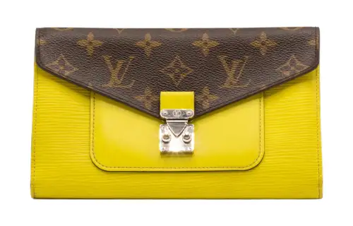 LOUIS VUITTON Leather Wallet Unisex Yellow
