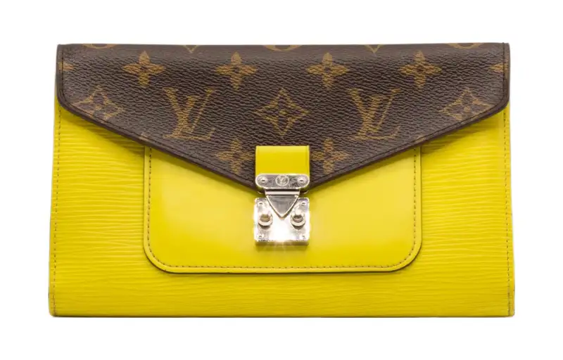 LOUIS VUITTON Leather Wallet Unisex Yellow
