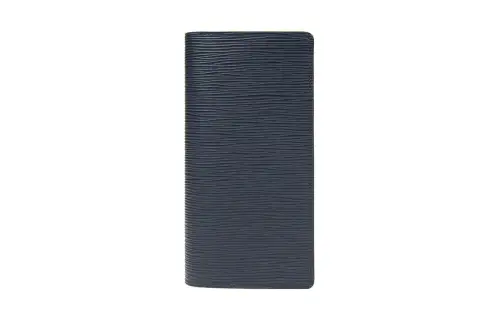 LOUIS VUITTON Brazza Leather Wallet Men's Blue Ocean