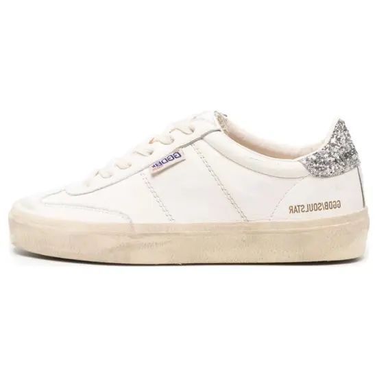 Golden Goose Soul Star Distressed Glittered Sneakers