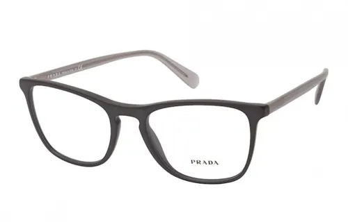 PRADA Letter Print Acetate Metal Irregular Shape Eyeglass Frames Unisex Black