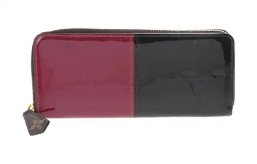 LOUIS VUITTON Clemence Wallet Patent Leather Magenta