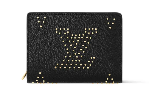 LOUIS VUITTON Cow Leather Wallet Women's Black