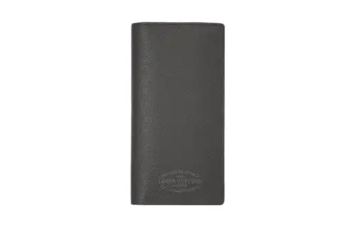 LOUIS VUITTON Taïga Cow Leather Wallet Men's Black