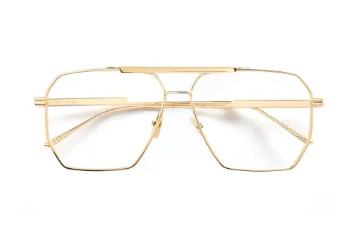 Bottega Veneta Metal Aviator Eyeglass Frames Women's Gold