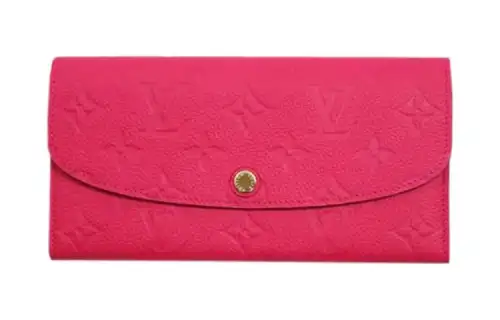 LOUIS VUITTON Canvas With Leather Wallet Women's Rose Red