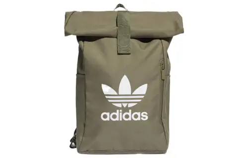 Adidas Originals Trefoil Recycled Polyester Plain Weave Fabric Backpack Unisex Light Olive