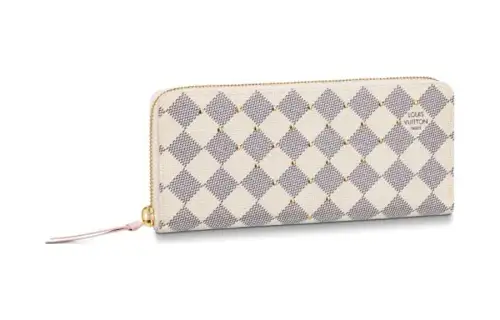 LOUIS VUITTON Wallet Clemence Damier Azur Rose Ballerine