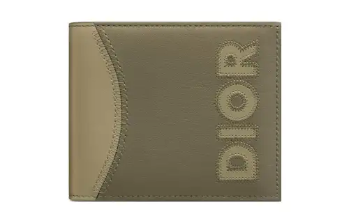 DIOR Calfskin Wallet Regular Men's Khaki