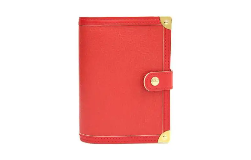 LOUIS VUITTON Leather Wallet Small Women's Red