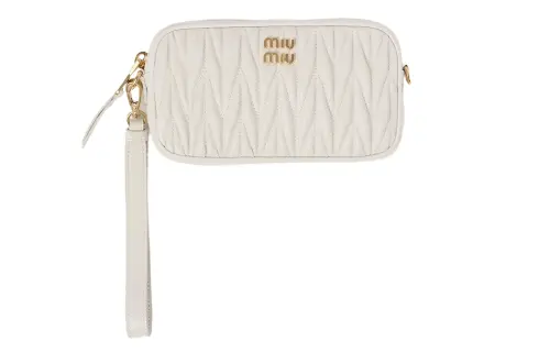 MIU MIU Leather Clutch Women's White