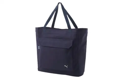 PUMA Cotton Tote Bag, Shopping Bag, Handbag Large Unisex Dark Nighttime