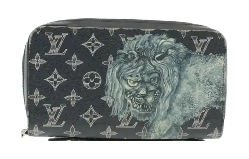 LOUIS VUITTON Monogram Canvas Wallet Unisex Marine Blue