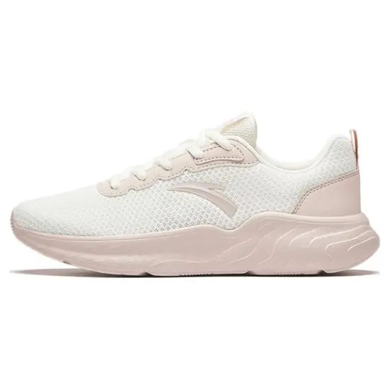 Anta Running Collection Wear-Resistant Low-Top Casual Running Shoes Women's Ivory White Lotus Grey