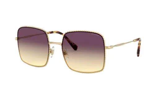 MIU MIU Metal Irregular Shape Sunglasses Unisex Gold