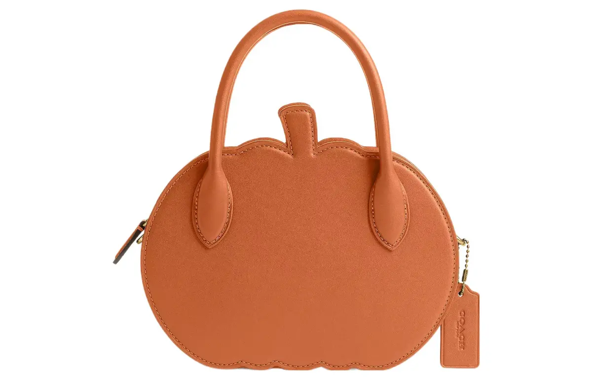 COACH Glove Tanned Leather Handbag, Crossbody Bag Small Women's Copper & Faded Orange