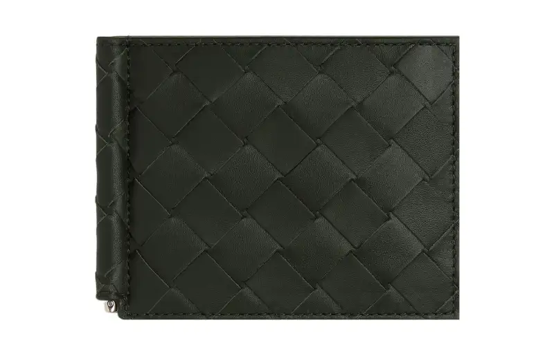 Bottega Veneta Cow Leather Wallet Regular Men's Dark Green & Mud Brown