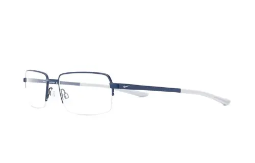 Nike Metal Square Eyeglass Frames Men's Blue