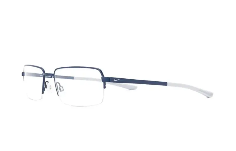 Nike Metal Square Eyeglass Frames Men's Blue