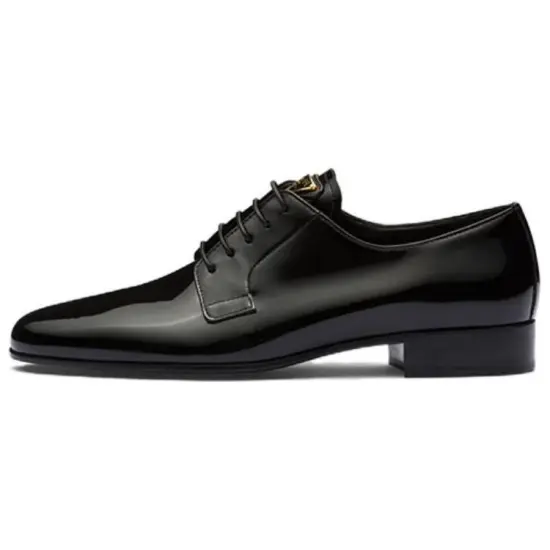 PRADA Triangle Logo-appliqué Oxford Shoes